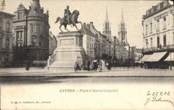 La POSTAL Amberes de la VENDIMIA coloca Leopold estatua