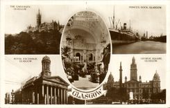 VINTAGE POSTCARD The University Glasgow The university Prince' S Royal dock Exchange George Kelvingrove public garden