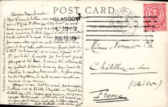 POSTAL Glasgow de la VENDIMIA para clavar el barco de Clyde