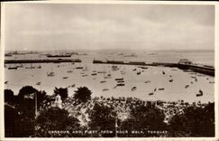VINTAGE POSTCARD Harbor And Fleet From Rock'n'roll Walk Torquay