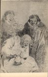 VINTAGE POSTCARD Museo del Prado Madrid Dibujo de Goya Pecados Captiales