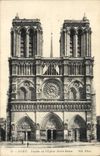 CPA Paris Facade De I'Eglise Notre Dame