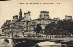 CPA Paris Le Pont d'Arcole Et I'Hotel De Ville