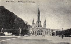CPA Lourdes La Basilique Vue De Face