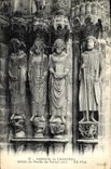 Catedral de la POSTAL de la VENDIMIA de los detalles de Chartres del pórtico de la puerta norteña