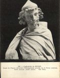 VINTAGE POSTCARD Cathedral of Rheims Bust of Figure decorating I' Ebrasement Gauch Of the central Gate Holy Joseph