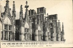 Castillo de la POSTAL de la VENDIMIA del ataque frontal de Amboise en las ventanas del ático de Loire