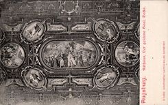 VINTAGE POSTCARD Augsburg Rathaus Der Goldens Saal Decke