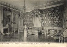 La POSTAL Compiegne de la VENDIMIA el cuarto del castillo tiene Coucher de Marie Antonieta