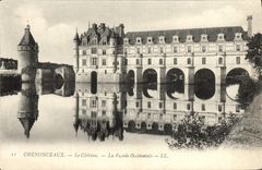 POSTAL Chenonceaux Chiteau de la VENDIMIA el ataque frontal occidental
