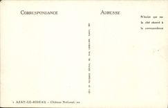 CPA Azay Le Rideau Chateau National