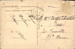 VINTAGE POSTCARD Castle of Loaches Eastern Frontage