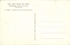 VINTAGE POSTCARD Paris Sunset with the garden of Tileries