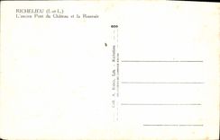 CPA Richelieu L'Ancien Pont du Chateau et la Roseraie