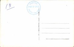 POSTAL Menton Grimaldi de la VENDIMIA vista en la frontera