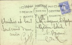 La POSTAL Niort de la VENDIMIA el puente encendido separa Niort