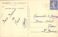 VINTAGE POSTCARD Notre Dame de Paris View