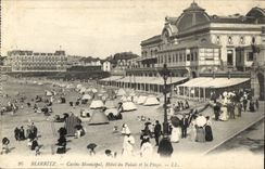 VINTAGE POSTCARD Biarritz Municipal Casino Hotel of the Palate and the Beach