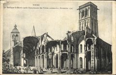 VINTAGE POSTCARD Tours the Basilica St Martin After the collapse of the Vaults Occurred on November 2nd, 1797
