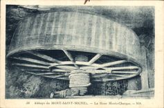 CPA Abbaye Du Mont Saint Michel La Roue Monte Charges