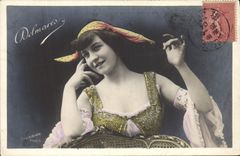 VINTAGE POSTCARD Fantasy Delmares Woman