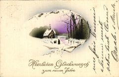VINTAGE POSTCARD Herxlichen Gluckerensch zum neuen Fahre