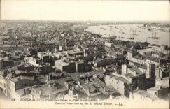 VINTAGE POSTCARD Bordeaux Panroma seen Of the Tower Saint Michel