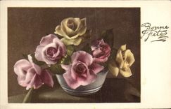 CPA Bonne Fete Fleurs