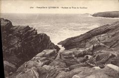 CPA Presqu'ile de Quiberon Rochers au Trou du Souffleur
