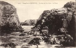 VINTAGE POSTCARD Peninsula of Quiberon Rocks of Bara Port chaos