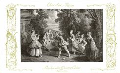 VINTAGE POSTCARD Fantasy Publicity Vinay Chocolate play of the four Lancret corners