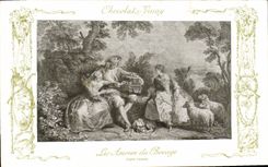 CPA Fantaisie Publicite Chocolat Vinay Les amours de bocage Lancret