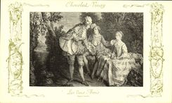 CPA Fantaisie Publicite Chocolat Vinay Les deux amis Lancret