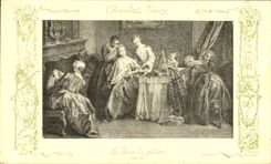 VINTAGE POSTCARD Fantasy Publicity Vinay Chocolate the desire to like Lord's Prayer Hairdresser