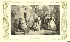 VINTAGE POSTCARD Fantasy Publicity Vinay Chocolate Lancret old age