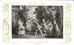 CPA Fantaisie Publicite Chocolat Vinay le jeu des quatre coins Lancret