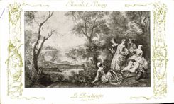 CPA Fantaisie Publicite Chocolat Vinay Le Printemps Lancret