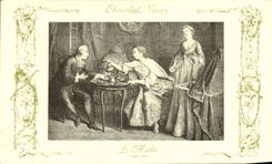 CPA Fantaisie Publicite Chocolat Vivay Femmes le matin Lancret