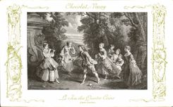 CPA Fantaisie Publicite Chocolat Vivay Le jeu des quatre coins Lancret