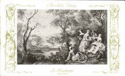 CPA Fantaisie Publicite Chocolat Vivay Le printemps Lancret