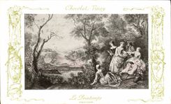 VINTAGE POSTCARD Fantasy Publicity Vivay Chocolate spring lancret