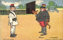 VINTAGE POSTCARD Fantasy Militaria Humor
