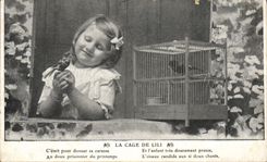 VINTAGE POSTCARD Fantasy Child Bird