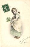 CPA Fantaisie Enfant Chien 