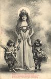 VINTAGE POSTCARD Fantasy Woman children Year 1906
