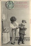 VINTAGE POSTCARD Fantasy Children the small hairdresser or the barber barbatnt
