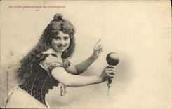 VINTAGE POSTCARD Fantaisie Woman dimensions It platonic cup-and-ball