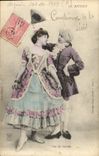 VINTAGE POSTCARD Fantasy Woman No Gavotte Folklore Minuet