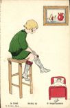 VINTAGE POSTCARD Fantasy Child the alarm clock