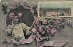 VINTAGE POSTCARD Fantasy Child Paris Panorama of Tileries and the Champs Elysées